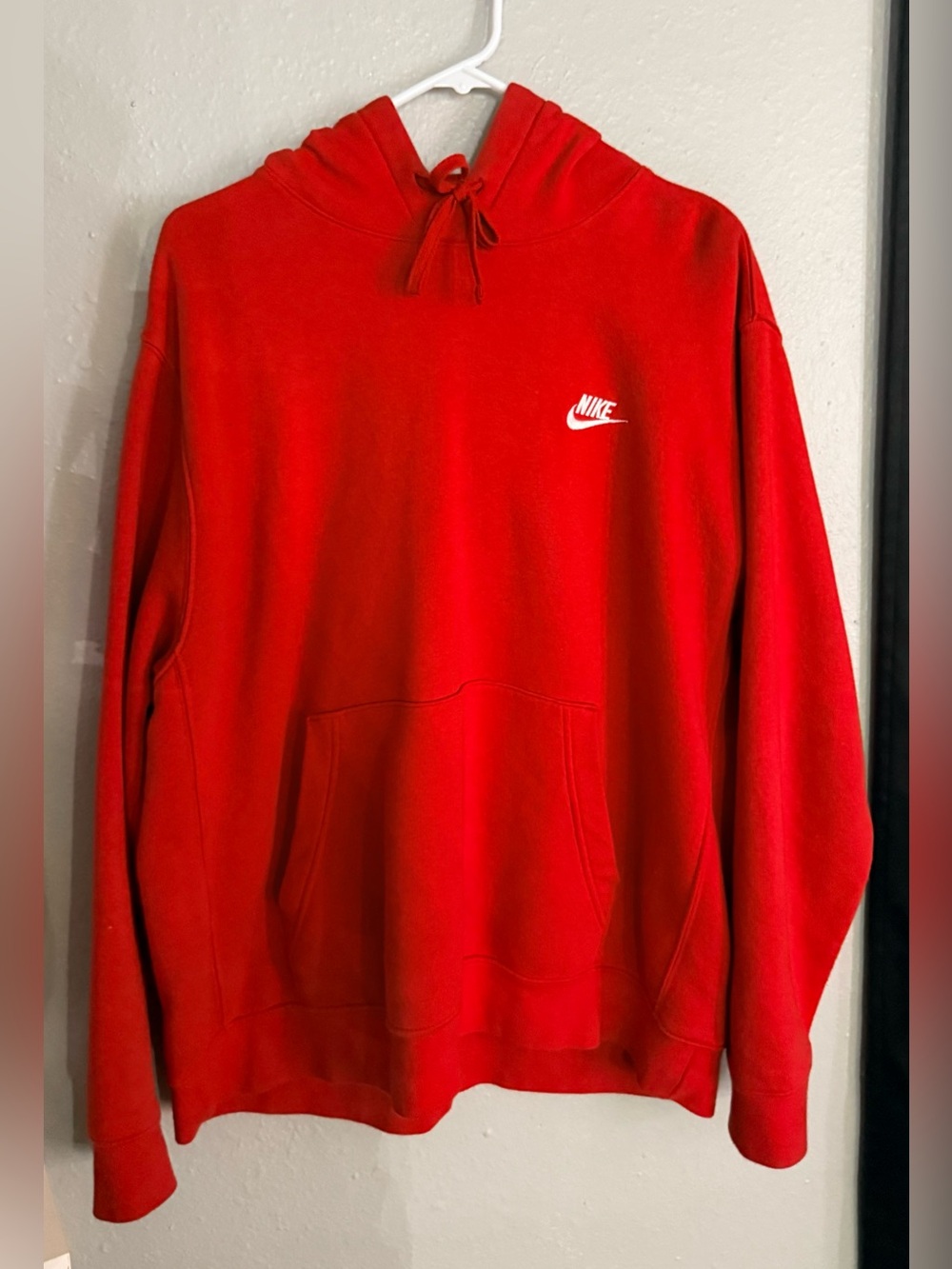 Nike Red Pullover Hoodie with Embroidered Logo